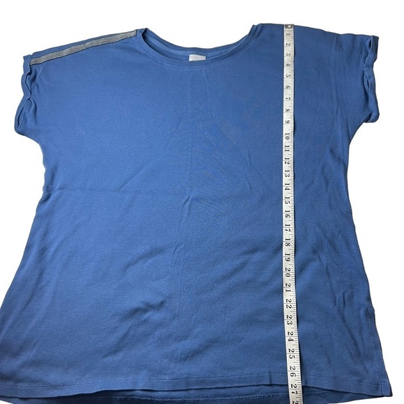 Chicos Summer Shirt Women Size 3 XL/16 Blue Side Slit Pullover Blouse Top Spark - Picture 8 of 9